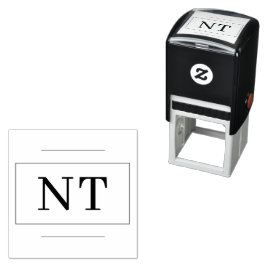 Automático Sello de Monograma de Dos Iniciales con Borde de E