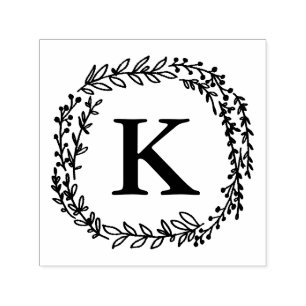 Automático Sello de monograma Laurel Wreath