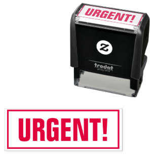 Automático Sello de oficina urgente en tinta roja o color per