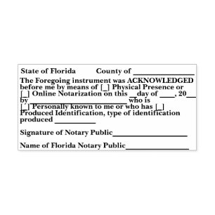 Automático Sello de Reconocimiento Notarial de Florida con En