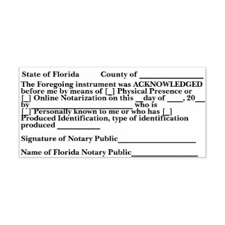 Automático Sello de Reconocimiento Notarial de Florida con En