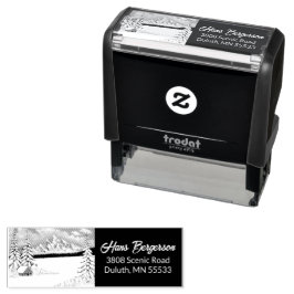 Automático Sello de tinta automática con escena invernal con 