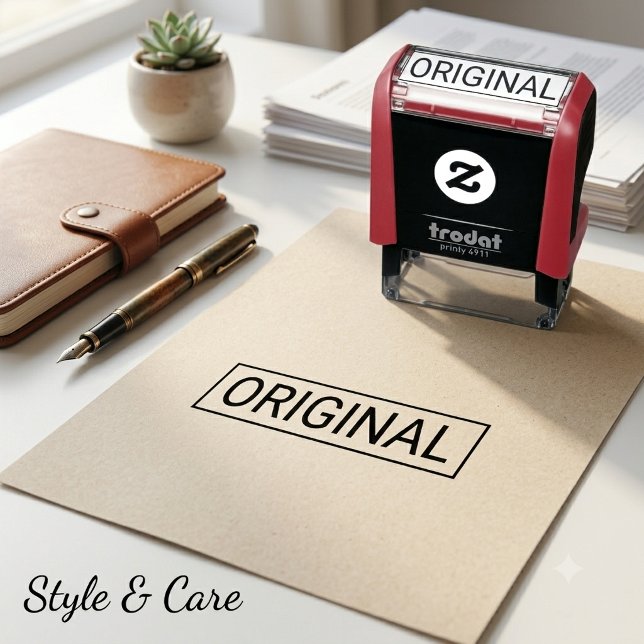 Automático Sello de Tinta Automática con Texto Original Perso (Custom Original Text Self Inking Stamp for Office)
