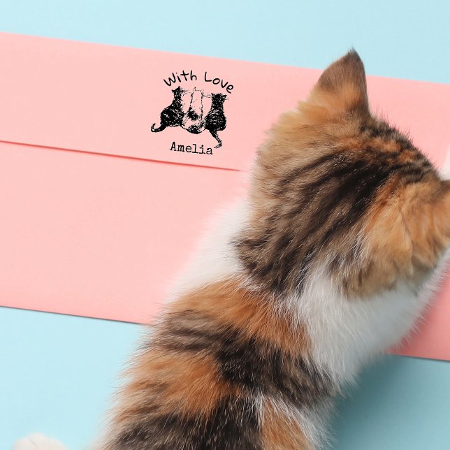 Automático Sello de tinta personalizado con amor Gato (Subido por el creador)