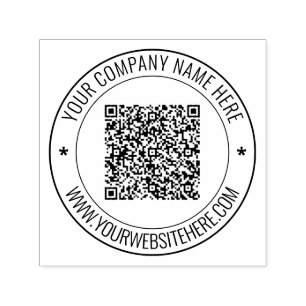 Automático Sello de tinta redonda con código QR y texto perso