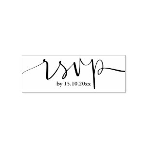 Automático sello del logo de RSVP con letras hechas a mano y 