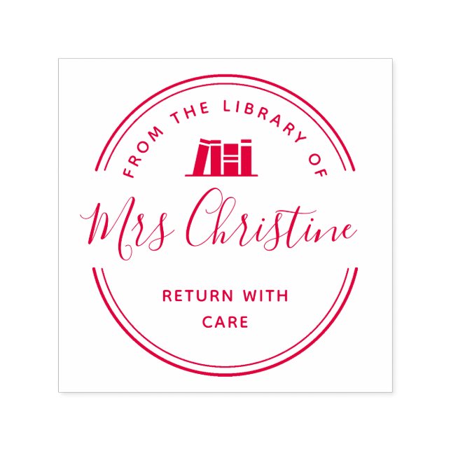 Automático Sello elegante del libro de la biblioteca de guion (Diseño)