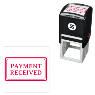 Automático Sello Entintado Simple de Oficina PAID enmarcado e