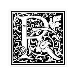 Automático Sello floral victoriano de la letra R de William M