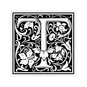 Automático Sello floral victoriano de la letra T de William M
