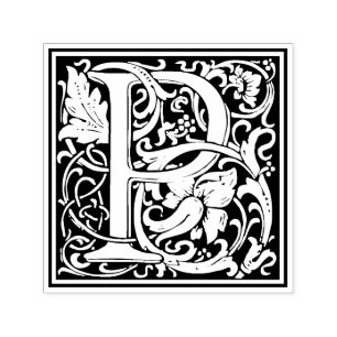 Automático Sello floral victoriano de la letra William Morris