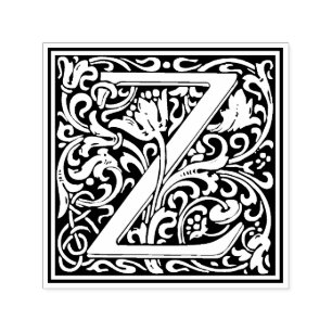 Automático Sello floral victoriano de la letra Z de William M