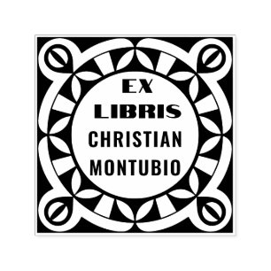 Automático Sello Geométrico de Libro Ex Libris - Autoentintab