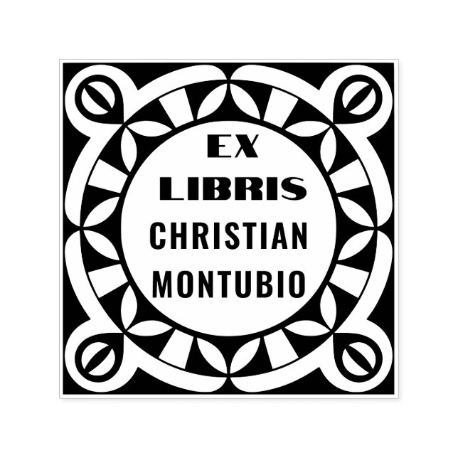 Automático Sello Geométrico de Libro Ex Libris - Autoentintab (Diseño)