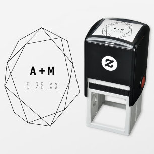Automático Sello geométrico Minimalista de bodas de goma