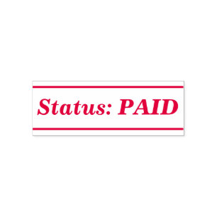 Automático Sello mínimo de goma "Status: PAID"