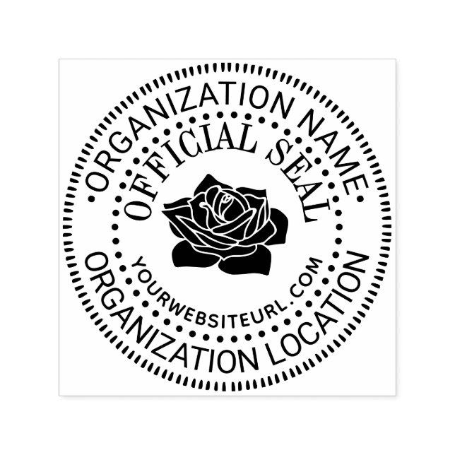 Automático Sello oficial personalizado genérico de rosa nombr (Diseño)