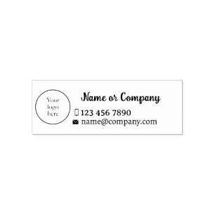 Automático Sello para empresa con logo y contacto