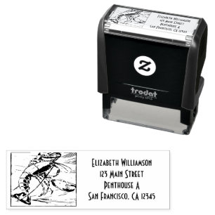 Automático Sello Personalizado con Langosta en el Océano