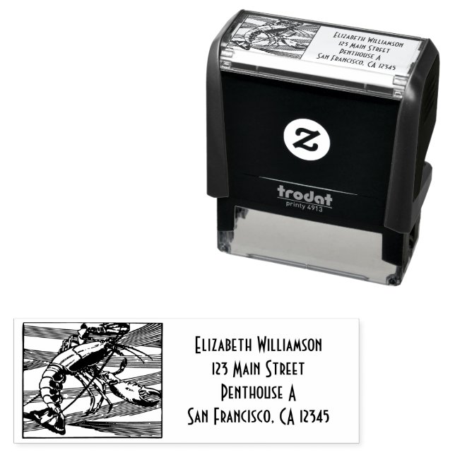 Automático Sello Personalizado con Langosta en el Océano (In Situ)