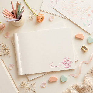 Automático Sello personalizado con nombre y dragón adorable