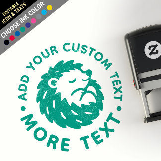 Automático Sello personalizado lindo Kawaii Chibi erizo senso