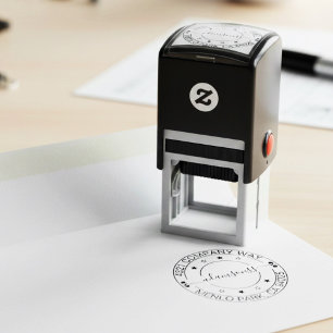 Automático Sello Personalizado Redondo de Dirección de Devolu