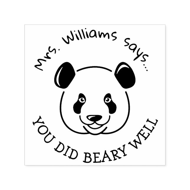 Automático Sello Preentintado de Panda de Elogio al Profesor  (Diseño)