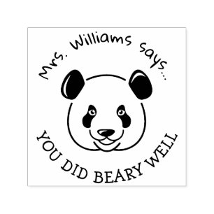Automático Sello Preentintado de Panda de Elogios Positivos p
