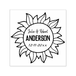 Automático Sello solar personalizado de Boda de recién casado