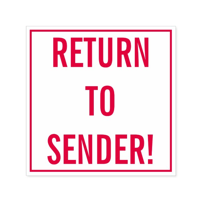 Automático Sencillo "¡REGRESAR AL REMITENTE!" Sello de goma (Diseño)
