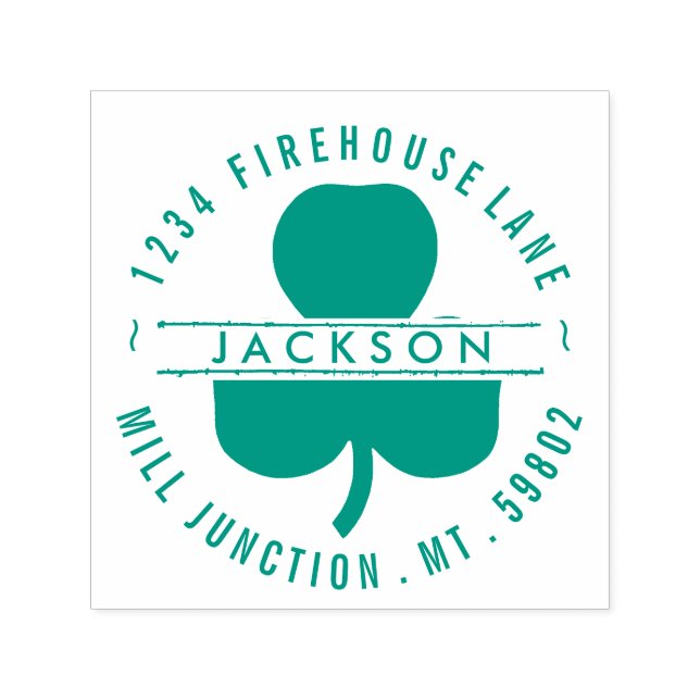 Automático Shamrock In Circle Self-Ink Sello de dirección de  (Diseño)