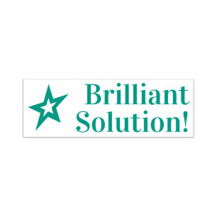 Automático "¡Solución brillante!" Sello de goma de comentario