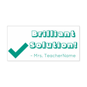 Automático "¡Solución brillante!" + Sello de goma de nombre d