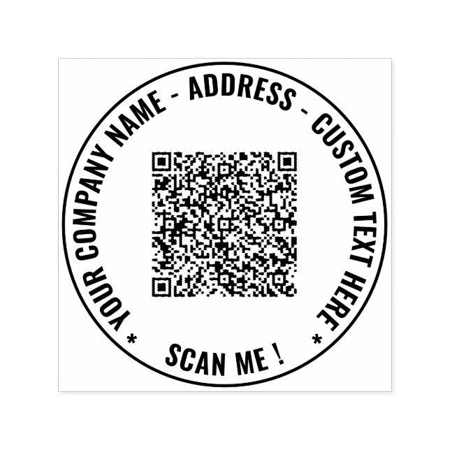 Automático Su texto personalizado de código QR Sello redondo  (Diseño)