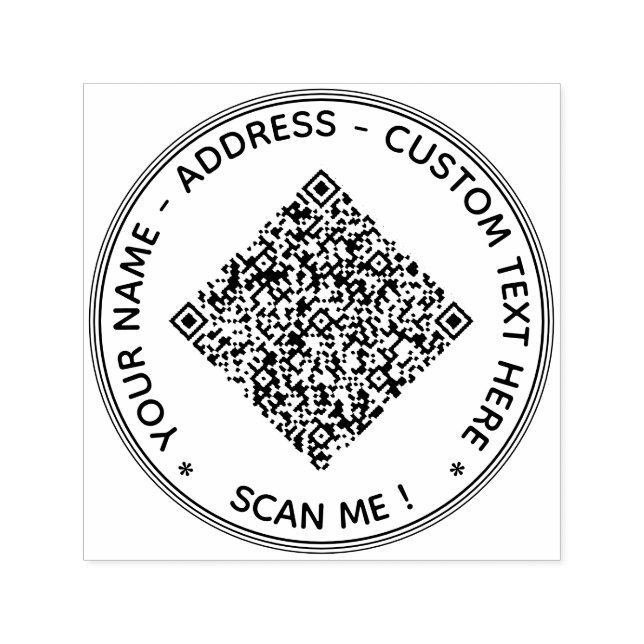 Automático Sube tu código QR Sello redondo Añadir texto perso (Diseño)