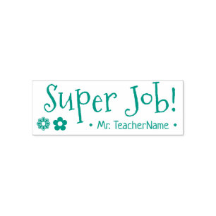 Automático "¡Super Trabajo!" Sello de goma de comentarios del