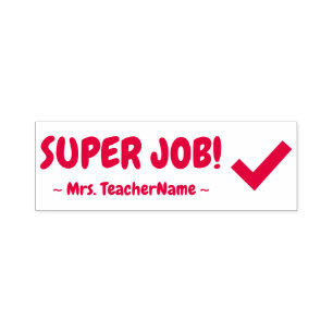 Automático "¡SUPER TRABAJO!" Sello de goma de profesor de esc