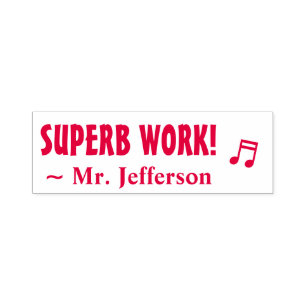 Automático "SUPERB WORK!" + Sello de goma de nombre de profes