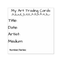 Tarjetas de intercambio de arte Sello de goma de e