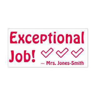 Automático "¡Trabajo excepcional!" Sello de goma de recomend
