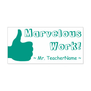Automático "¡Trabajo maravilloso!" + sello de goma de tutor