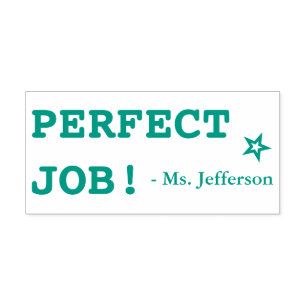 Automático "¡TRABAJO PERFECTO!" + Sello de goma de nombre de