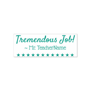 Automático "¡Tremendo trabajo!" + Sello de goma de nombre del