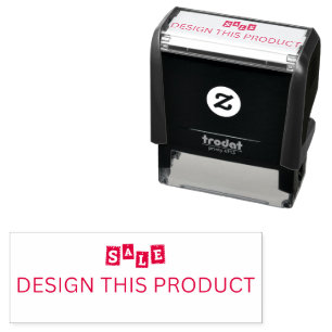 Automático VENTA! Sello de goma Autotinta negro - Tinta roja