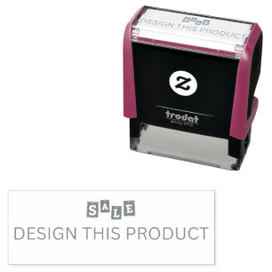 Automático VENTA! Sello de goma Fuchsia Autotinta - Rosa gris