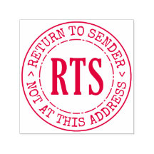 Volver al sello de goma RTS del remitente Sello re