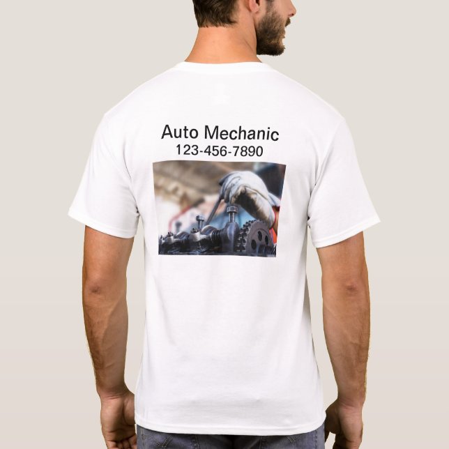 Automotive Mechanic Simple Work Camisetas (Reverso)