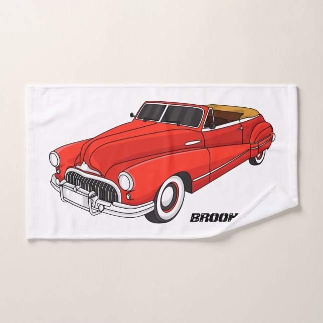 Automóvil rojo clásico de 1948 (Toalla de mano)