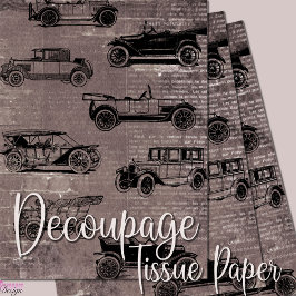 Automóviles de época en ladrillo de taupe y papel